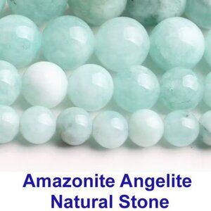 Amazonite Angelite Natural Stone .  Big, Bold, Beautiful, 10mm  15" strand.